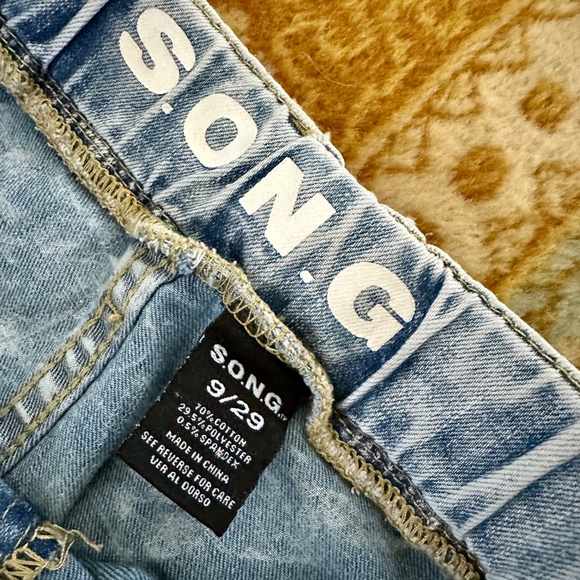 S.O.N.G. Pull-On Acid Wash Denim Jeans - Jogger Style - Picture 4 of 6
